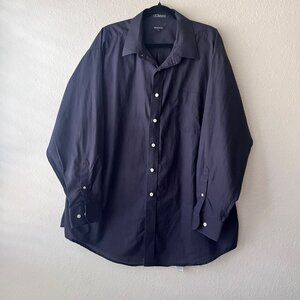 George Men's Black Long Sleeve‎ Button Up Shirt Size 18